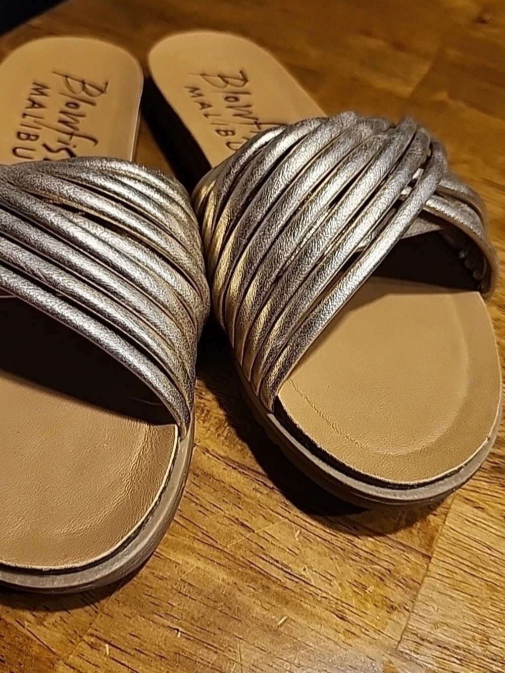 Blowfish Silver/Gold Slide Sandals - Metallic Women’s Slides